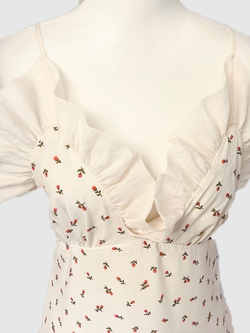 Sister Jane Rose Ruffle Dress Spaghetti Strap Midi sz M - Picture 7 of 7